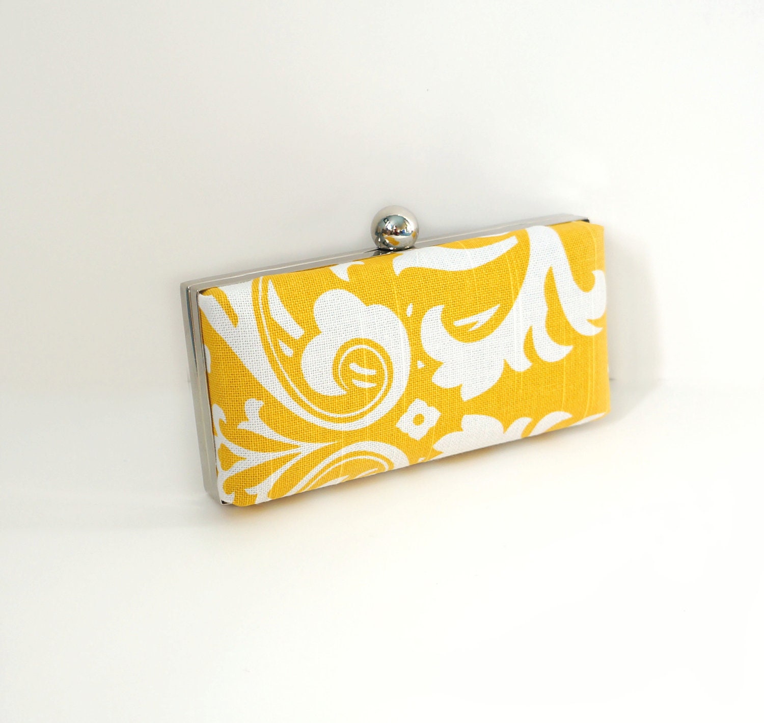 Chic Yellow Clamshell Clutch Purse