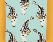 Tigers organic cotton elastane single jersey in ice blue, 1 m