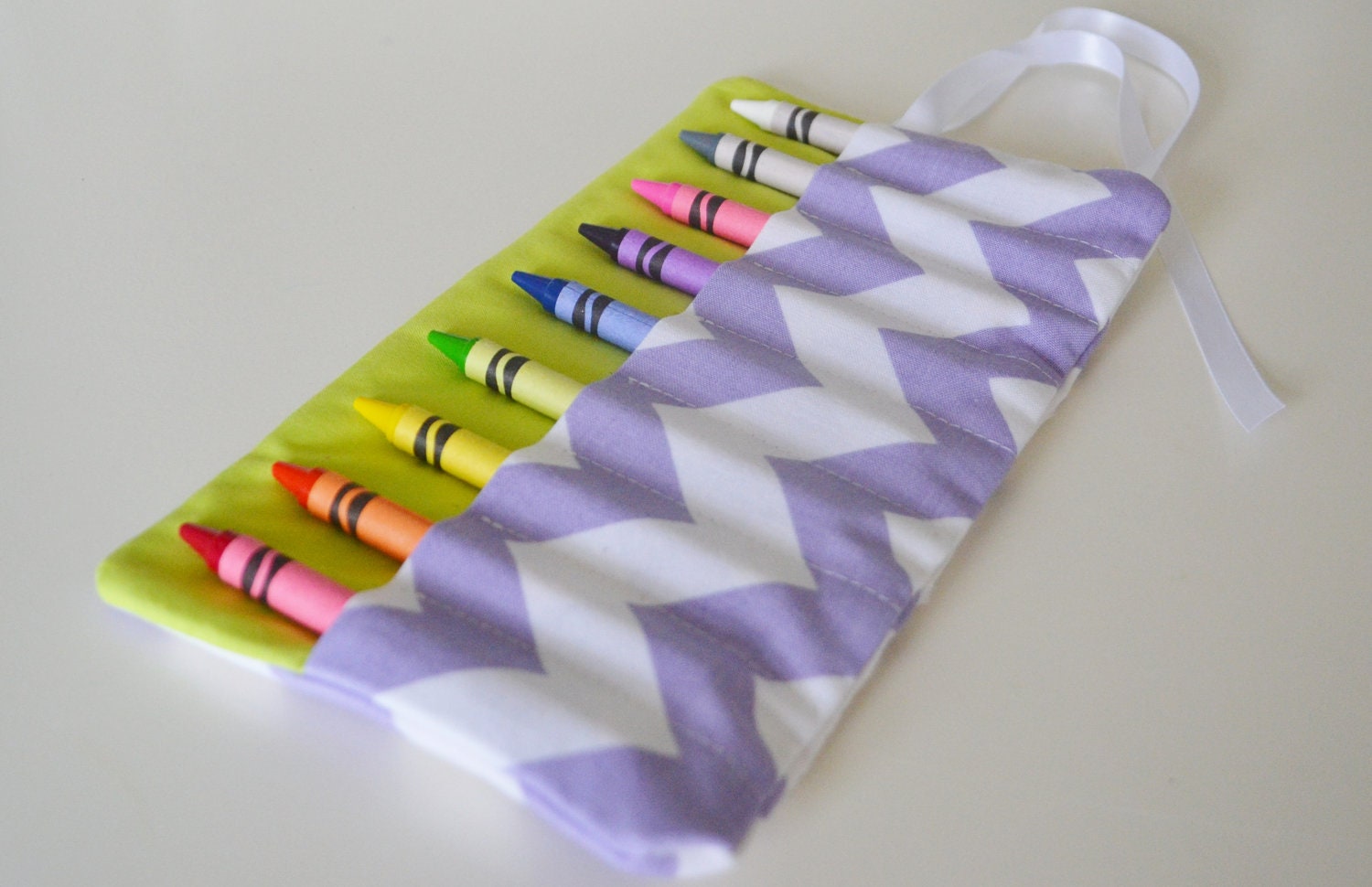 Lavender Crayon Roll Up - READY TO SHIP