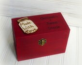 Rustic Recipe Box Painted and Distressed in the COLOR of YOUR CHOICE and Heart or Mason Jar