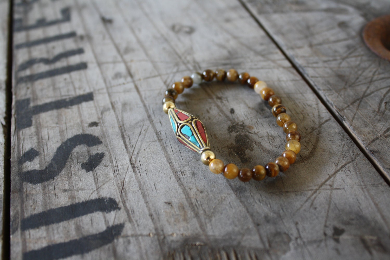 Tigers eye Tibetan Beaded Bracelet