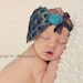 baby headband peacock feather pad fascinator dupioni silk flower
