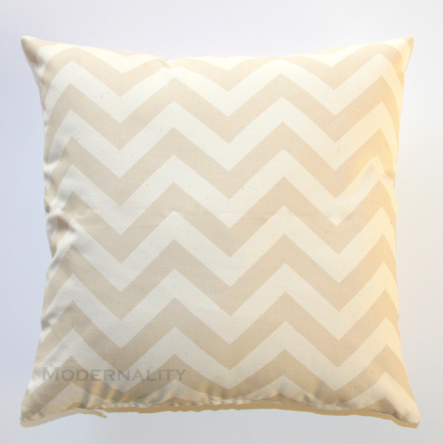 Premier Prints Khaki Beige Chevron Pillow Cover- 16x16 inches- Hidden Zipper Closure