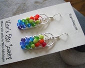 Over the Rainbow Beaded Chain Link Earrings