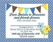 NEW Bridging from Daisy Scouts to Brownie Scout Certificate