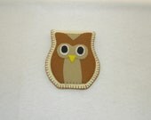 woodland owl needle book made of wool felt - made to order