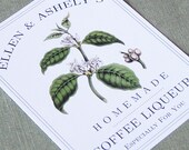 Homemade Coffee Liqueur Labels or Tags, Personalized, Set of 18