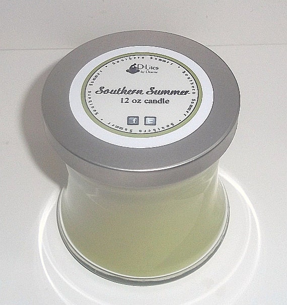 Southern Summer 12 oz candle, blend of Honeysuckle and Lemon