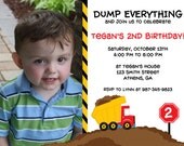 DIY Printable Dump Truck Birthday Party Invitation. Dump Everything Invitation. Customized Party Invite. Il_170x135