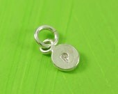 READY TO SHIP Tiny "P" Sterling Silver Stamped Initial Tag Charm
