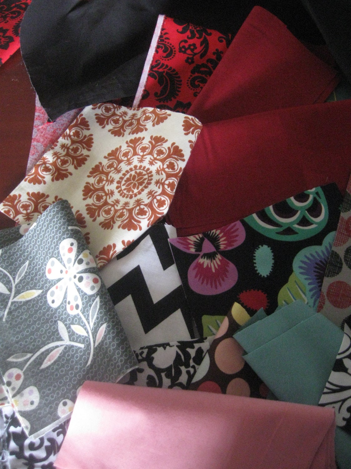 Fabric scraps pieces for quilting sewing doll clothes bows atr mixed media crafts and many other projects 50 PCS