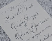 Custom Hand Calligraphy Save the Date - Hand Lettered with a flourish - Digital Design