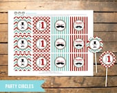 Little Man Mustache Party Circles - Cupcake Toppers, Gift Tags, Favor Tags and More Il_170x135