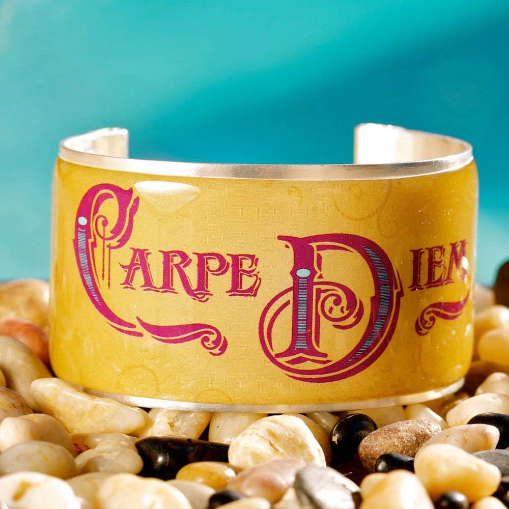 Rustic Cuff Quote Cuff - Carpe Diem - Q23