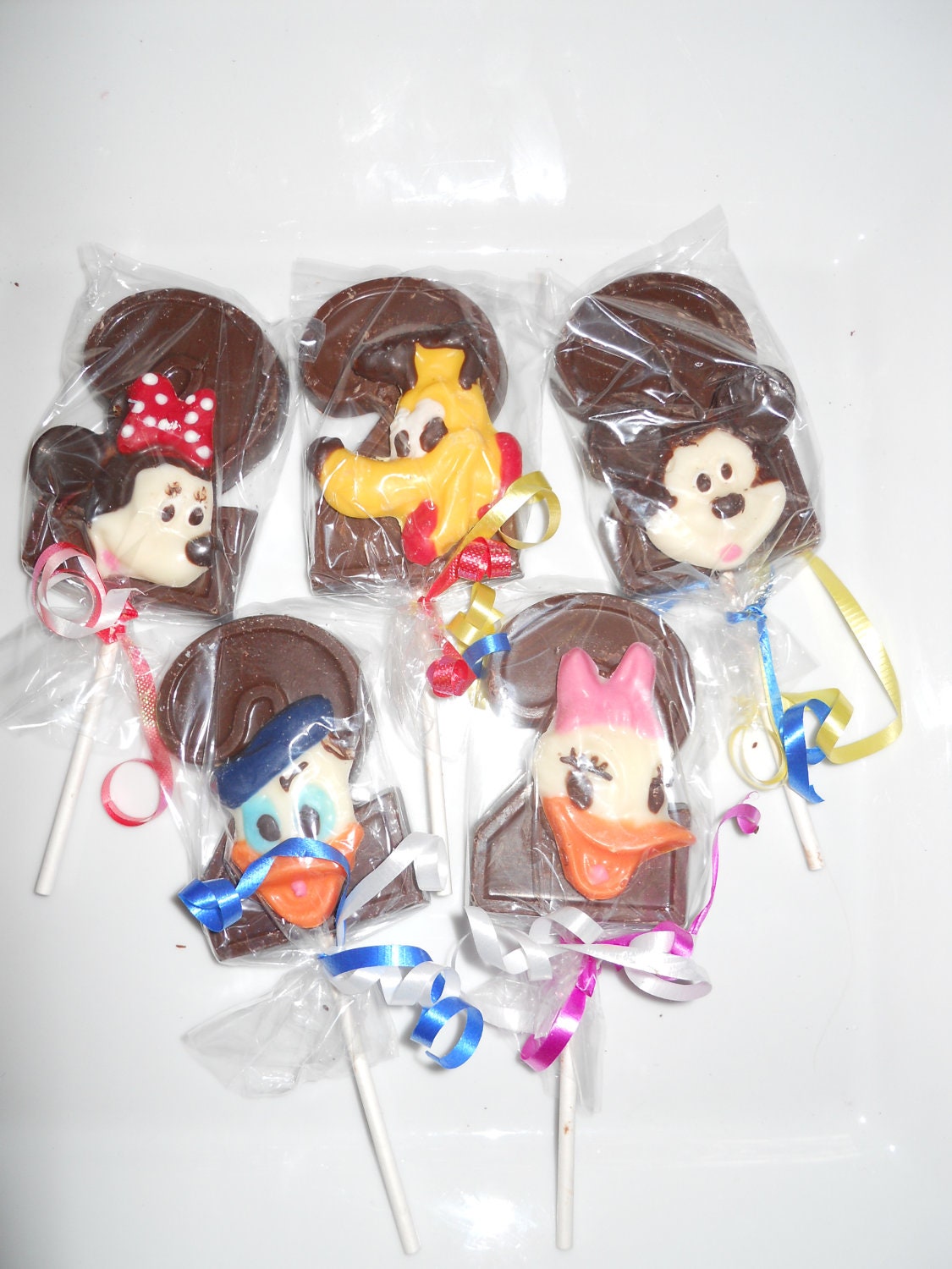 12 Disney Mickey Minnie Pluto Donald Daisy Duck 2nd Birthday Chocolate Lollipop Party Favor