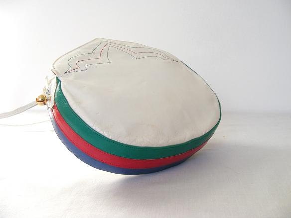 Charles Jourdan Bag Stripe Red Blue Green White Cross Body Purse 1970s