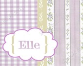 Gingham and Floral Lilac Personalized Placemat Il_170x135