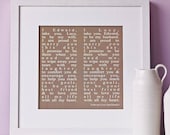 Personalised 'Wedding Vows' Print - small mounted
