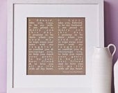 Personalised 'Wedding Vows' Print - Large Mounted