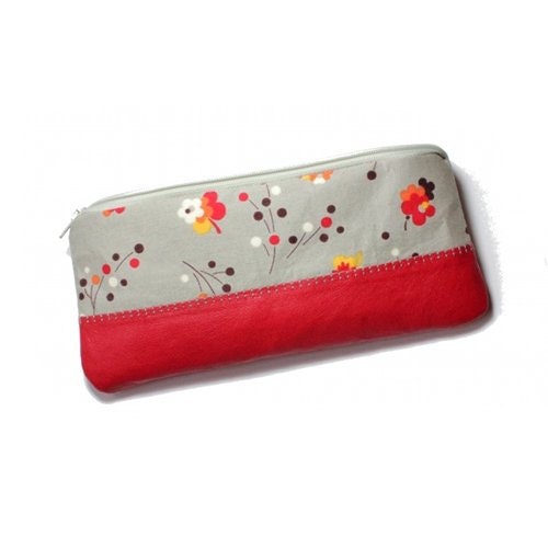 cotton and leather pencil case