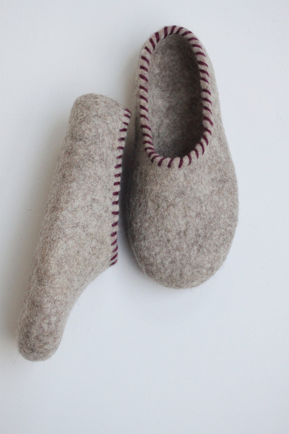 Ready to ship -  Women house shoes - Felted slippers for women - us 9 - eu 40 - au 7.5 - uk 6.5 - natural beige