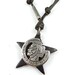 Brown real Leather and alloy pendant adiustable necklace mens necklace  unisex necklace cool necklace B168