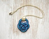 Knots leather cord pendant on gold plated chain  - Everyday jewelry by pardes israel