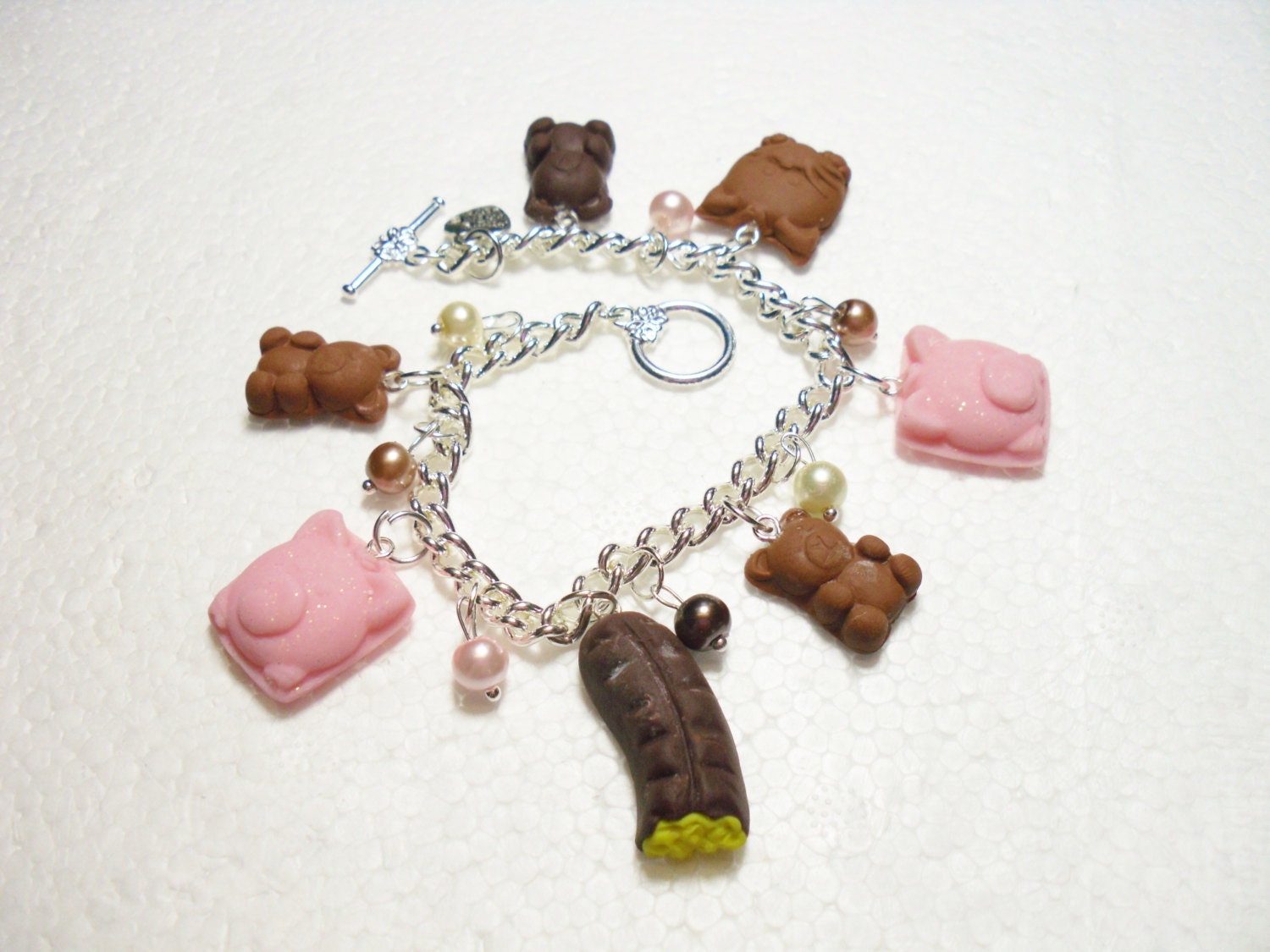 Chocolate Bracelet.  Polymer clay.