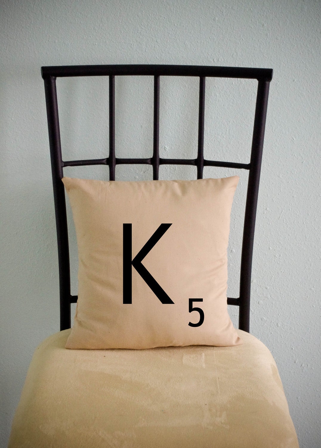 Personalized Initial SCRABBLE LETTER pillow cases cushion covers -- choose any letter