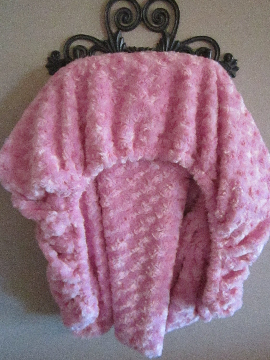 Minky Fitted Baby Crib Sheet - Light Pink Shabby Chic - Fits Standard Crib & Toddler Bed Mattresses