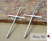 Cross Earrings--3 Colors for choice, Silver, Brass and Gold