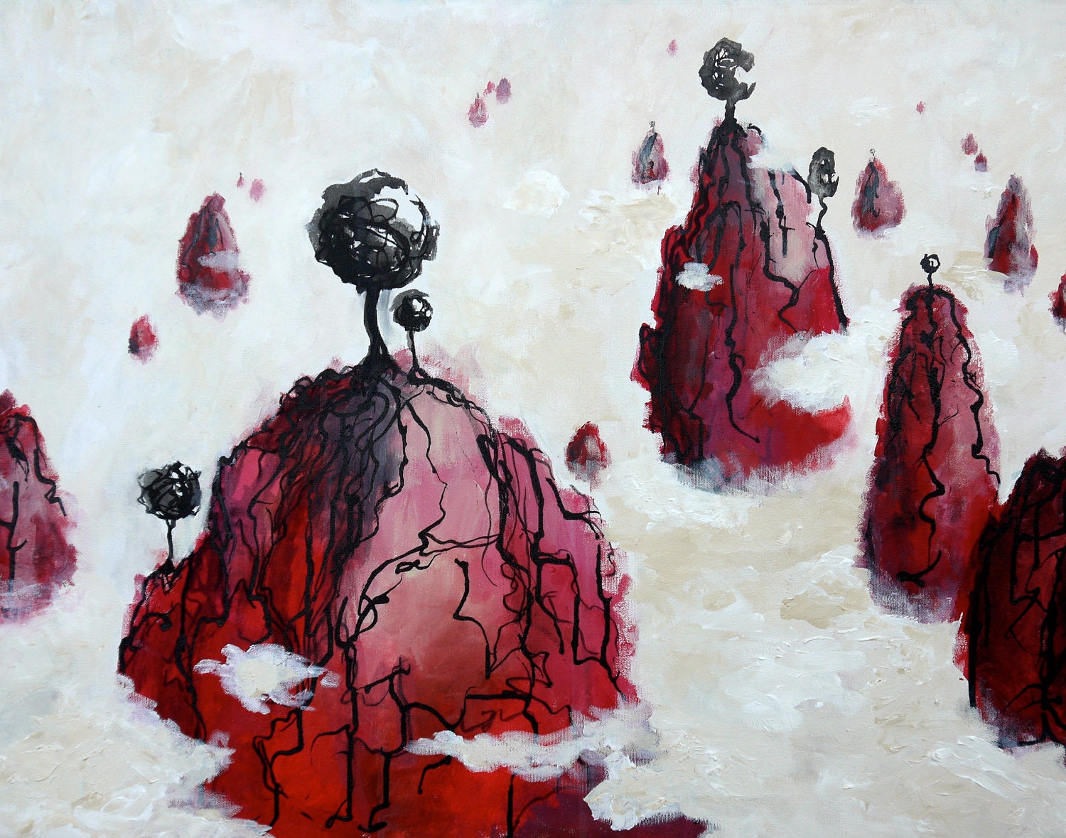 Surreal landscape painting - 8x10 art print - The smell of silent winds