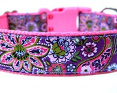 Paisley Dog Collar 1" Flower Paisley Dog Collar