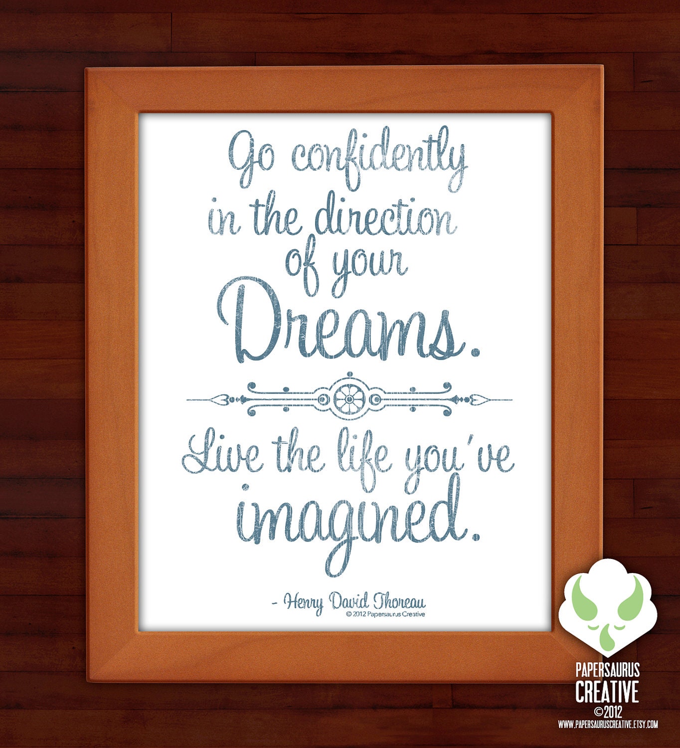 8x10 Print - Go confidently in the direction of your dreams - graduation gift, encouragement