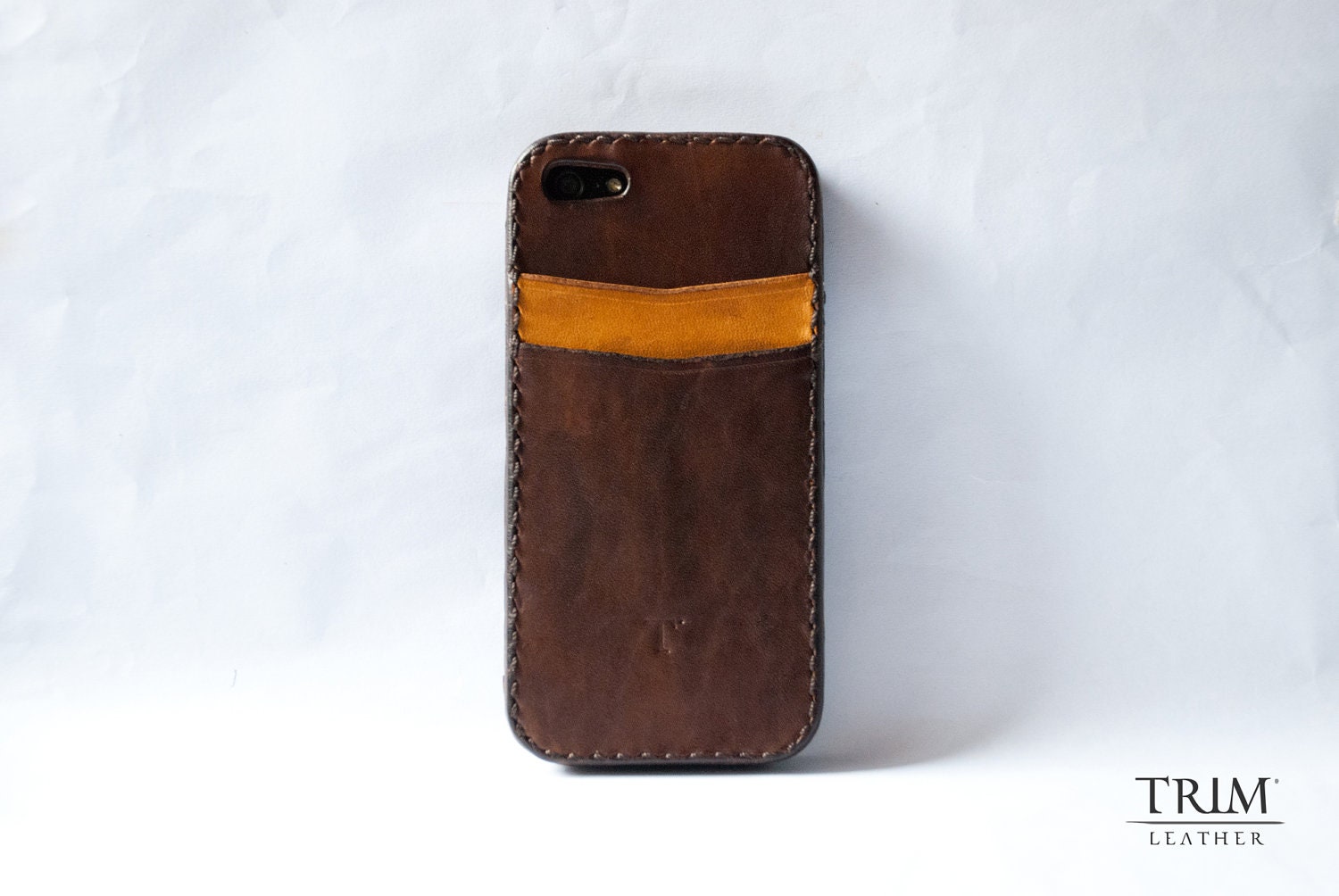 iPhone 5 leather card bumper case