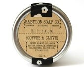 Coffee & Clove Lip Balm . Cocoa Butter and Beeswax . 100% Natural Lip Balm . Tin Lip Balm
