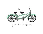 Our Love is Tandem- Choose Your Color- 8x10 Illustration Print