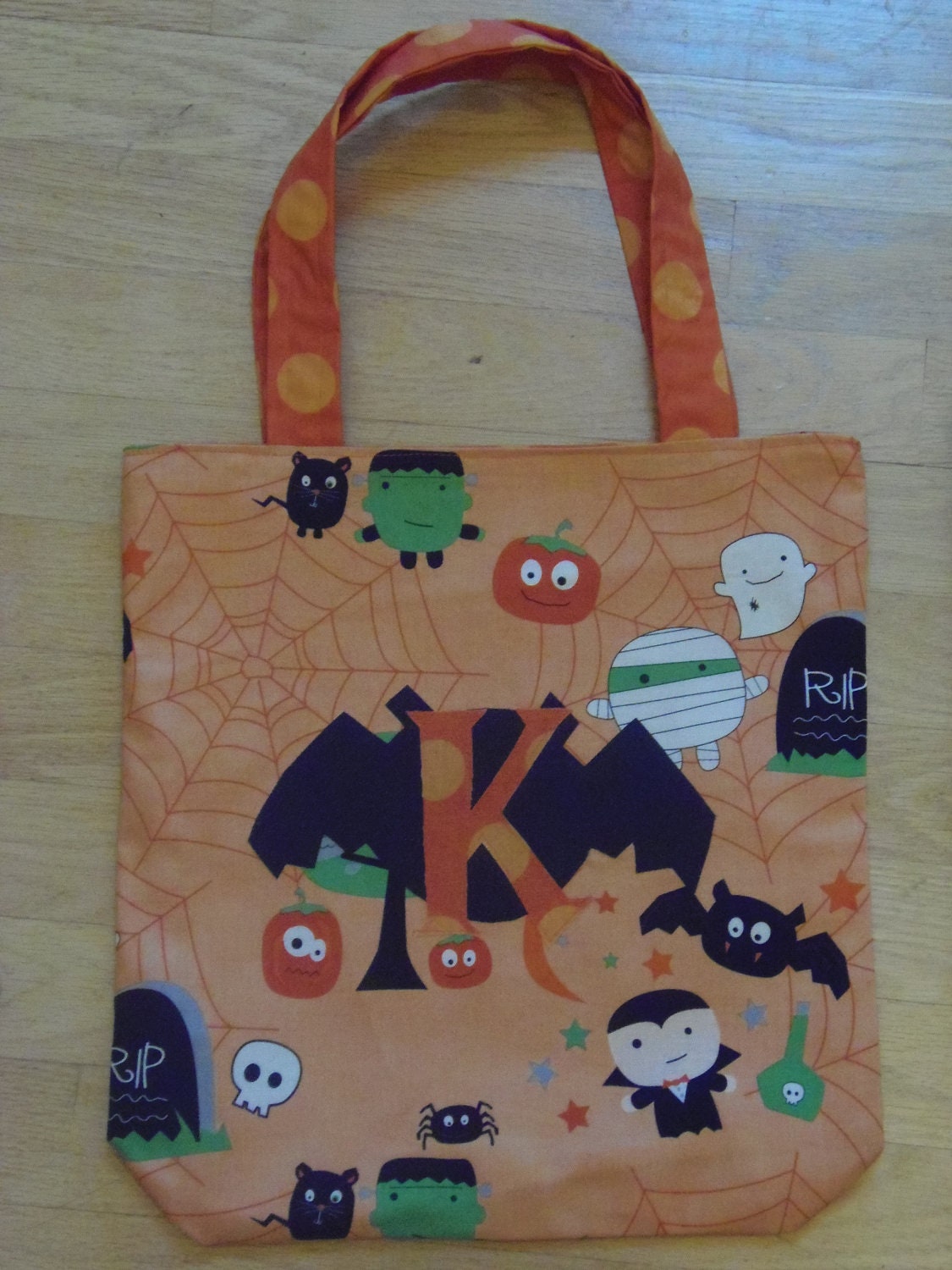 Monogrammed Halloween Trick or Treat Bags - Made to Order