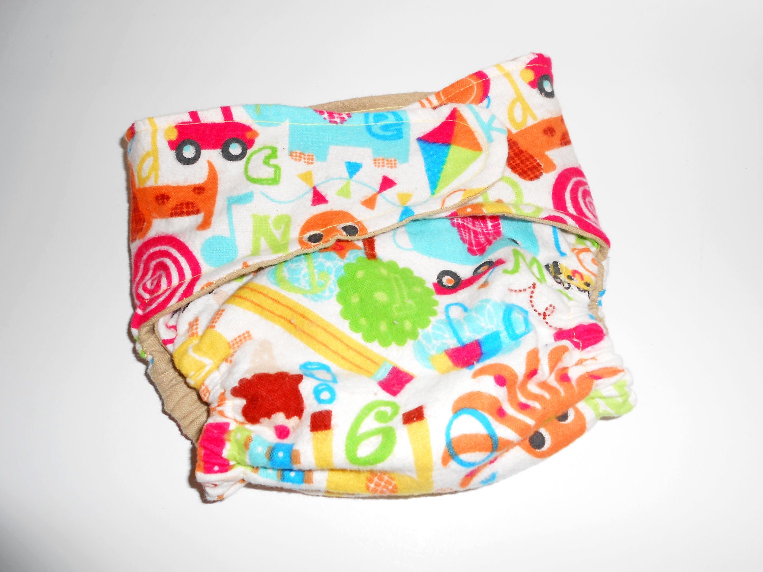Cloth Diaper - Flannel Pocket Diaper -  School Days Print