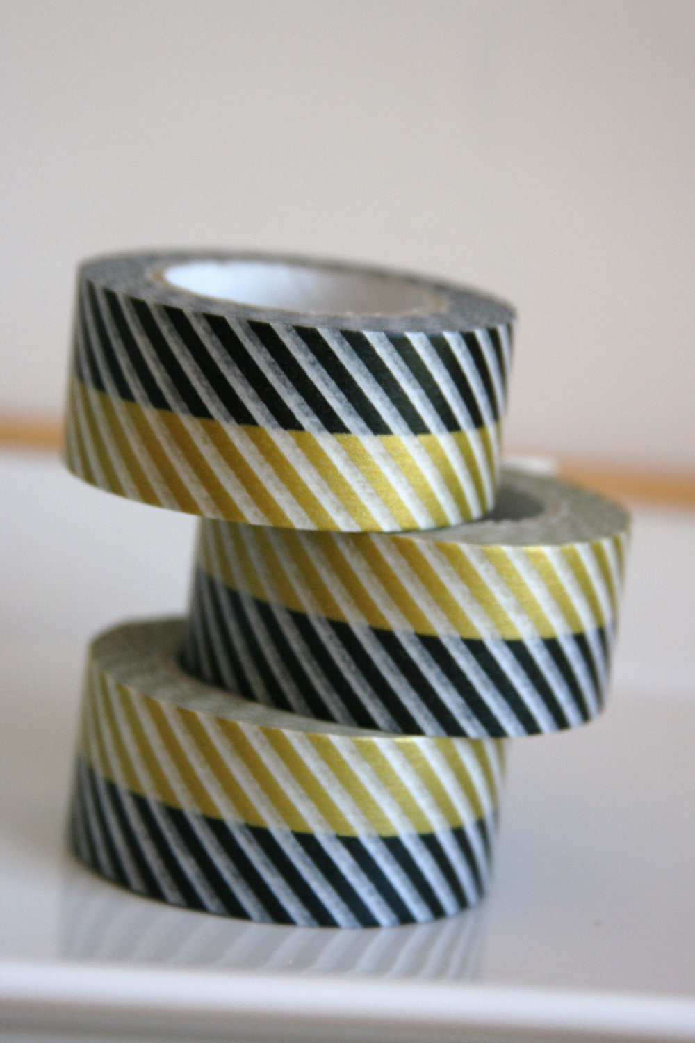 Washi Tape in Gold/Black Stripe - ONE ROLL