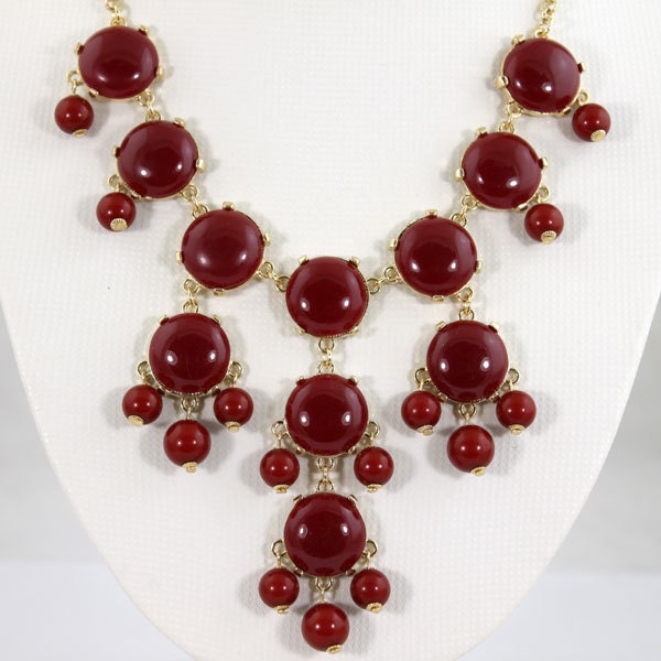 New Garnet  Bubble Bib Necklace,Small Bubble Necklace, Handmade Bubble Jewelry Bib Necklace Statement Necklace(510-20MM Size)