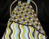 Car Seat Canopy - Polka dot and curvy stripes