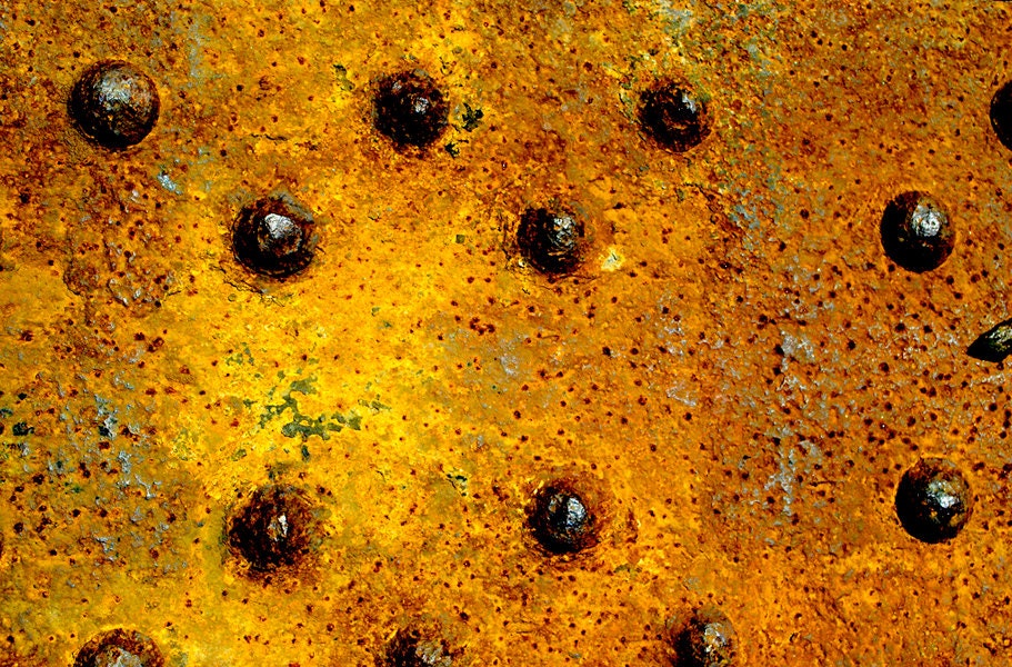 Industrial Art Photography Print - modern texture metal rivets wall art "Corrosion" / custom sizes and canvas wraps available
