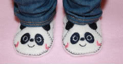 18" Doll Shoes Panda Bear White Felt Doll Shoes fit 18" Dolls