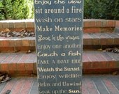 Lake house rules wood sign 12x36  distressed sign Lake Decor, Cabin, gift  Now on Sale 100.00