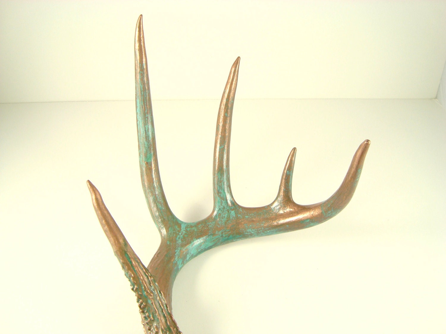 Deer Antler Copper Patina  Art Sculpture- Large