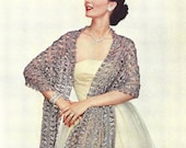 1950s Hairpin Lace Stole - Hair Pin Lace pattern PDF 1301