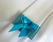 Wdding Decor Table Place Settings, Napkin Rings With Sparkle, Set of 6