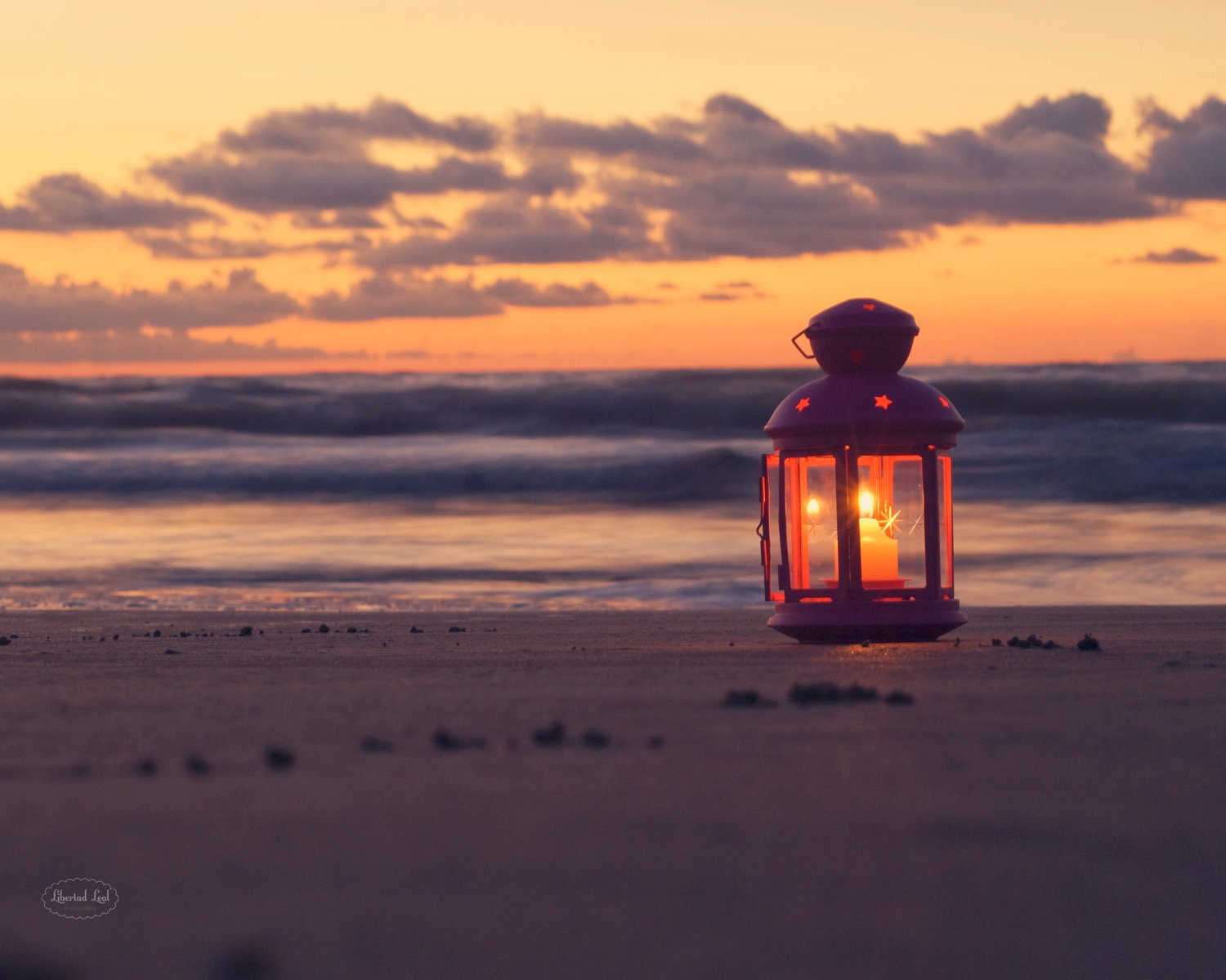 Beach Photography -   Lantern candle dawn beach summer sea wall art photo print photos sand ocean shore