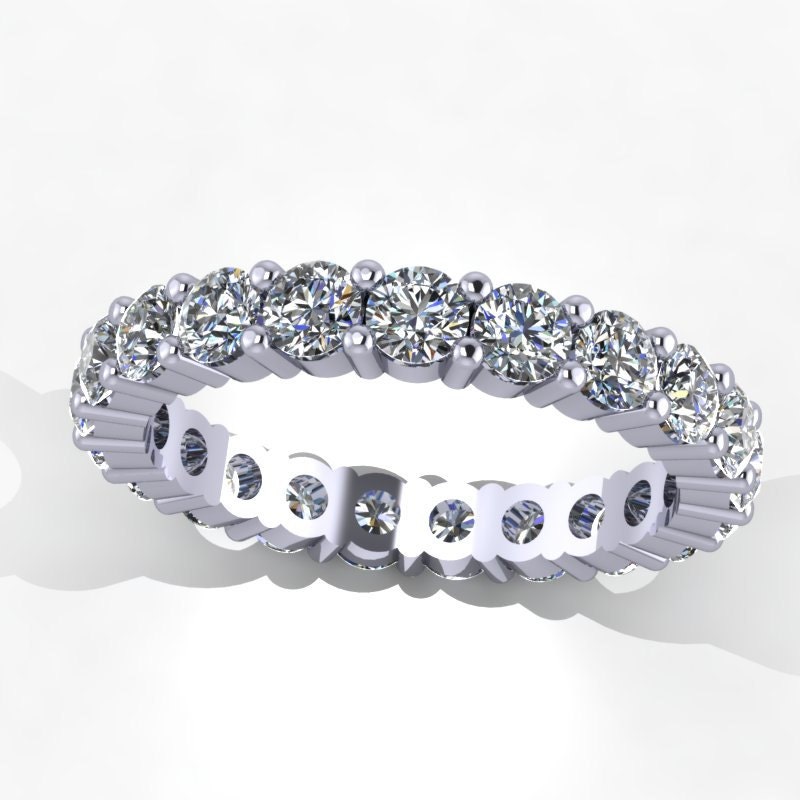 14K White Gold Diamond Wedding Eternity Band   -Style 20W14DE
